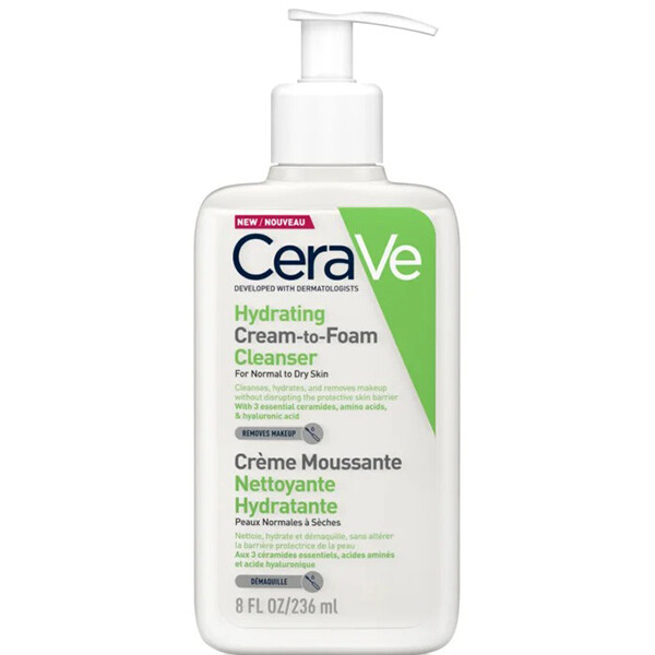 

Увлажняющая крем-пенка для умывания CeraVe Hydrating Cream-to-Foam Cleanser, 236 мл, Серый, Увлажняющая крем-пенка для умывания CeraVe Hydrating Cream-to-Foam Cleanser, 236 мл