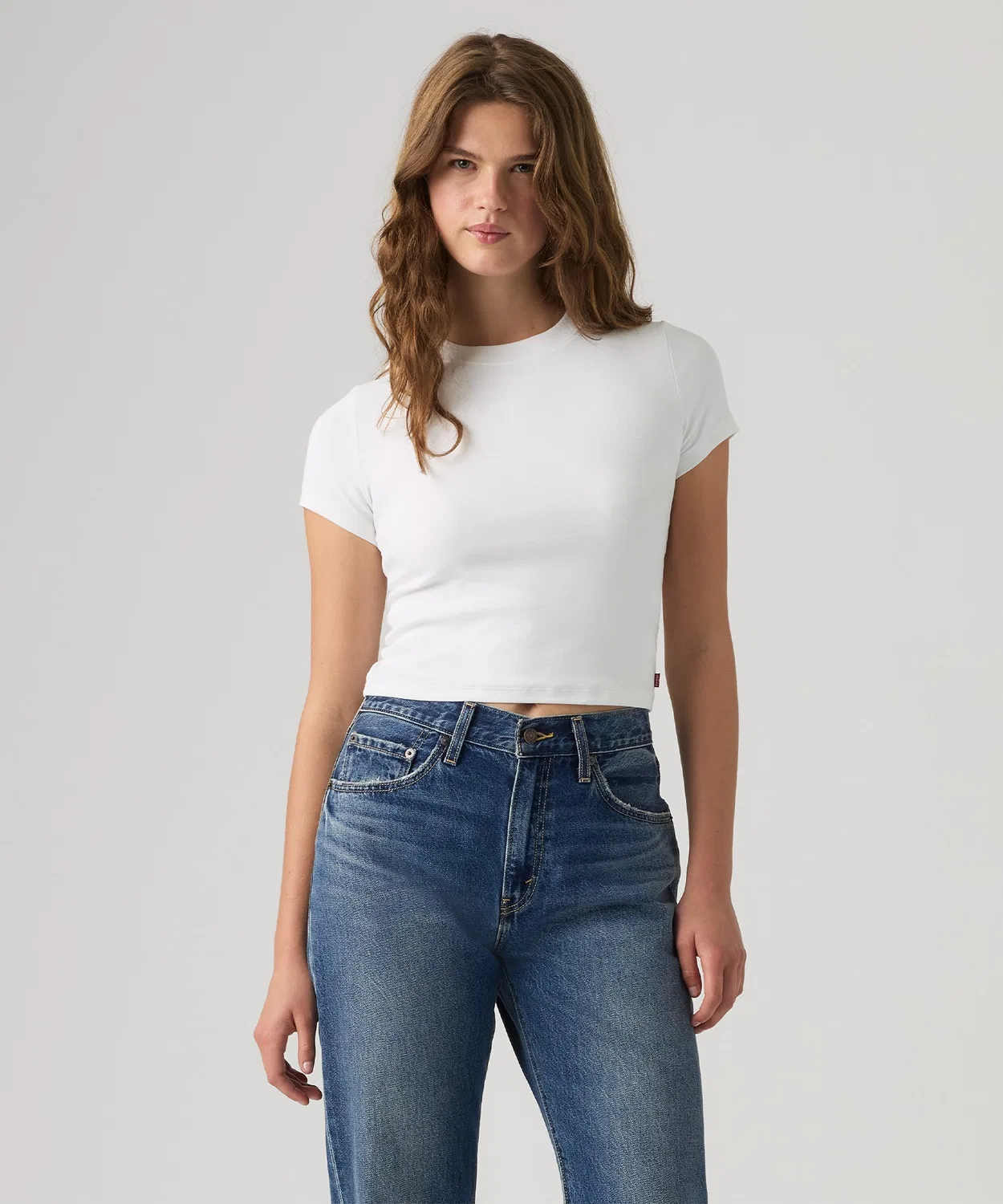 Женская футболка с коротким рукавом хлопковая Essential Baby T-Shirt Levi's, White