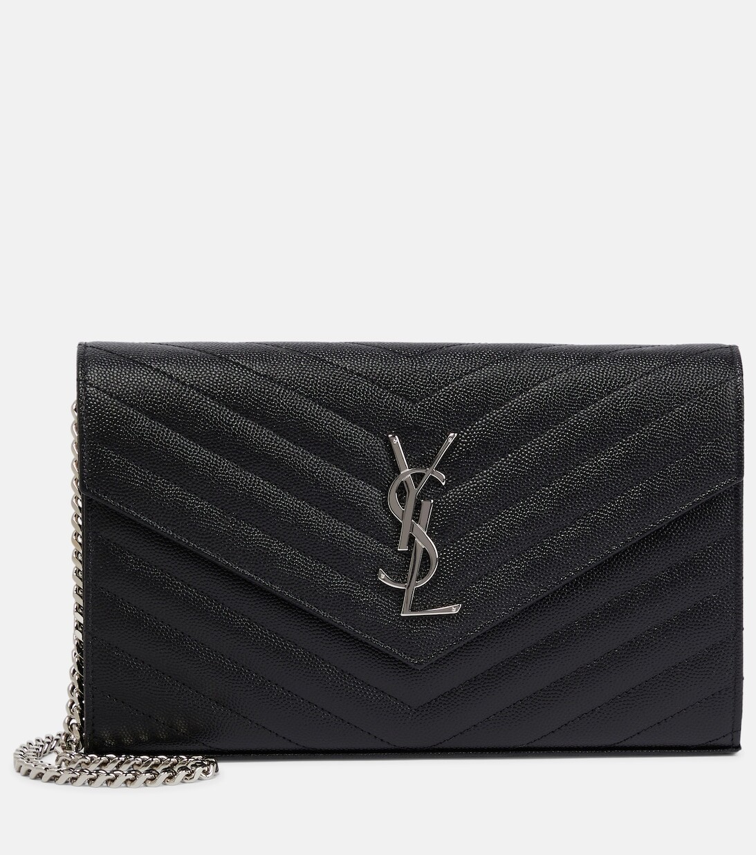 

Кошелек Cassandre из матовой кожи на цепочке Saint Laurent, черный
