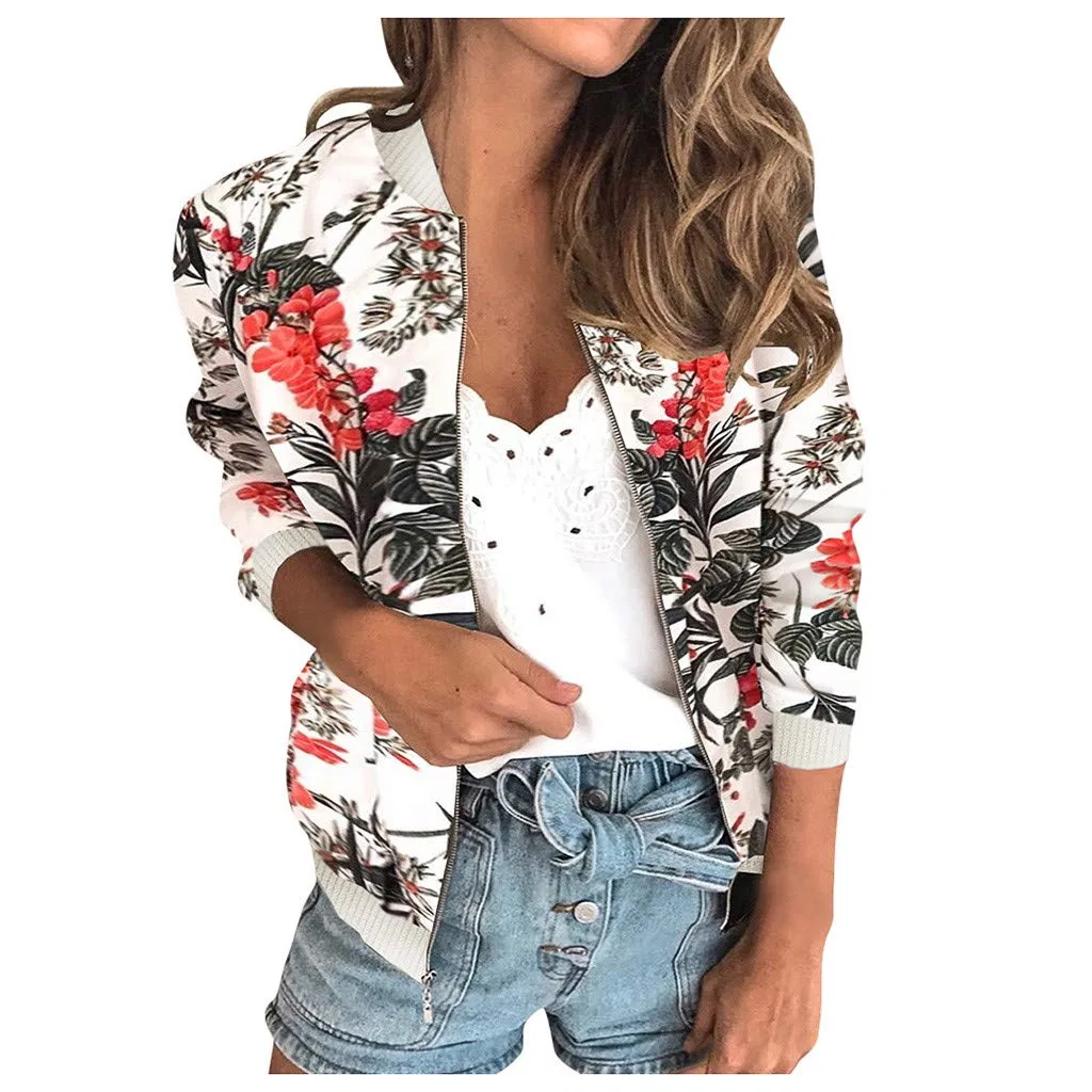 Женская куртка-бомбер для дома и весны, укороченная, модель Bomber da donna per la casa e la primavera, Bianco #1