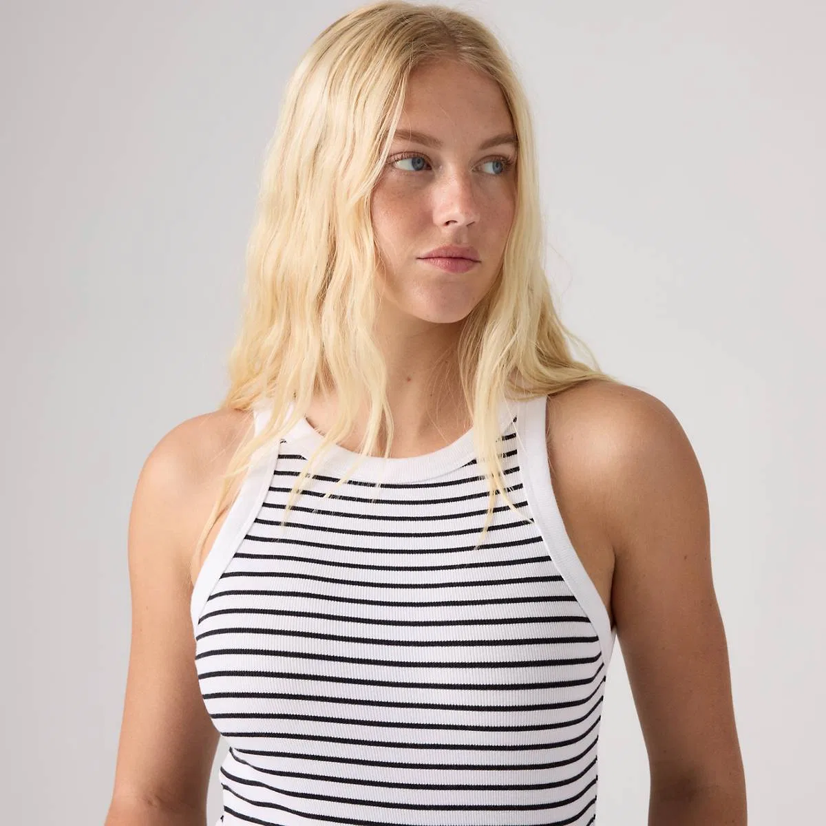 Базовая майка-борцовка Levi's, May Stripe Bright White - White — фото 2