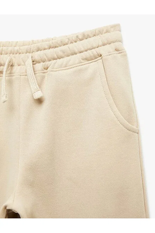 Детские спортивные штаны для мальчиков с завязками Koton, Beige — фото 3