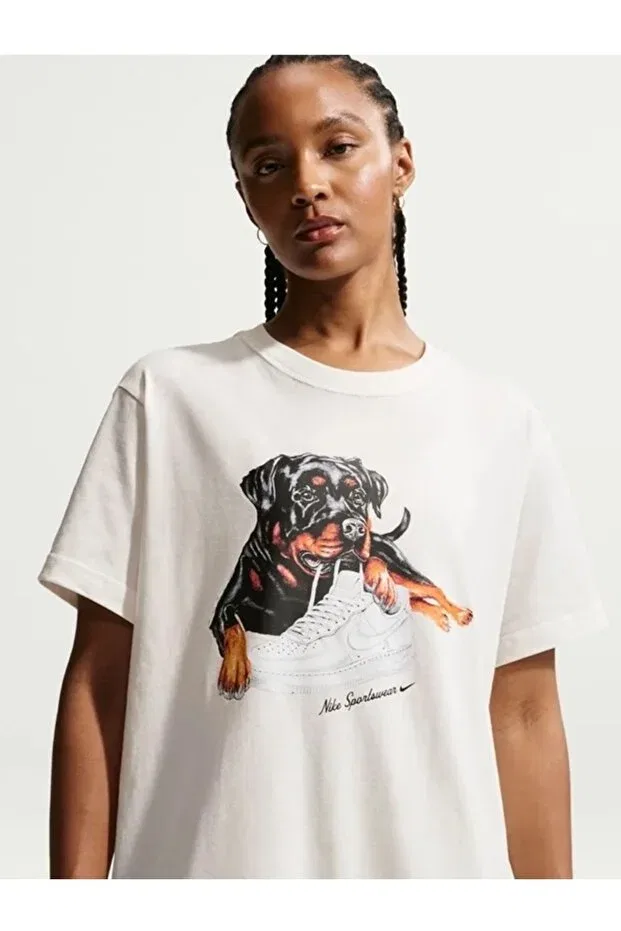 Женская футболка с принтом Classic bf dog tee Nike, Beige