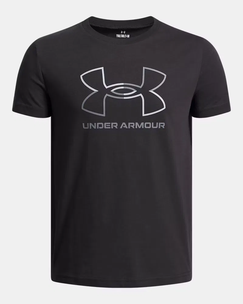 Футболка для мальчиков с коротким рукавом и антибактериальной обработкой UA GL Foundation UnderArmour, Black/Mod Gray