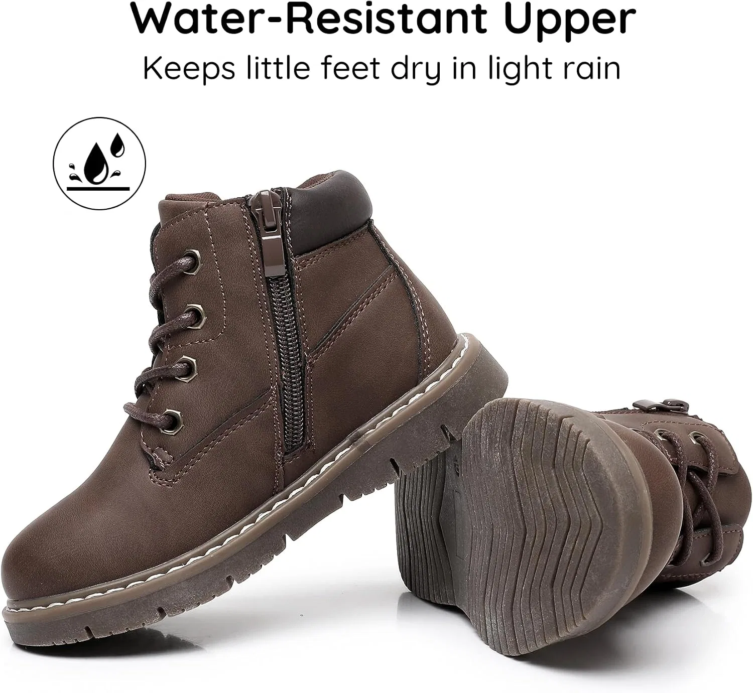 Детские ботинки для мальчиков с защитой от воды Apakowa, Darkbrown — фото 3