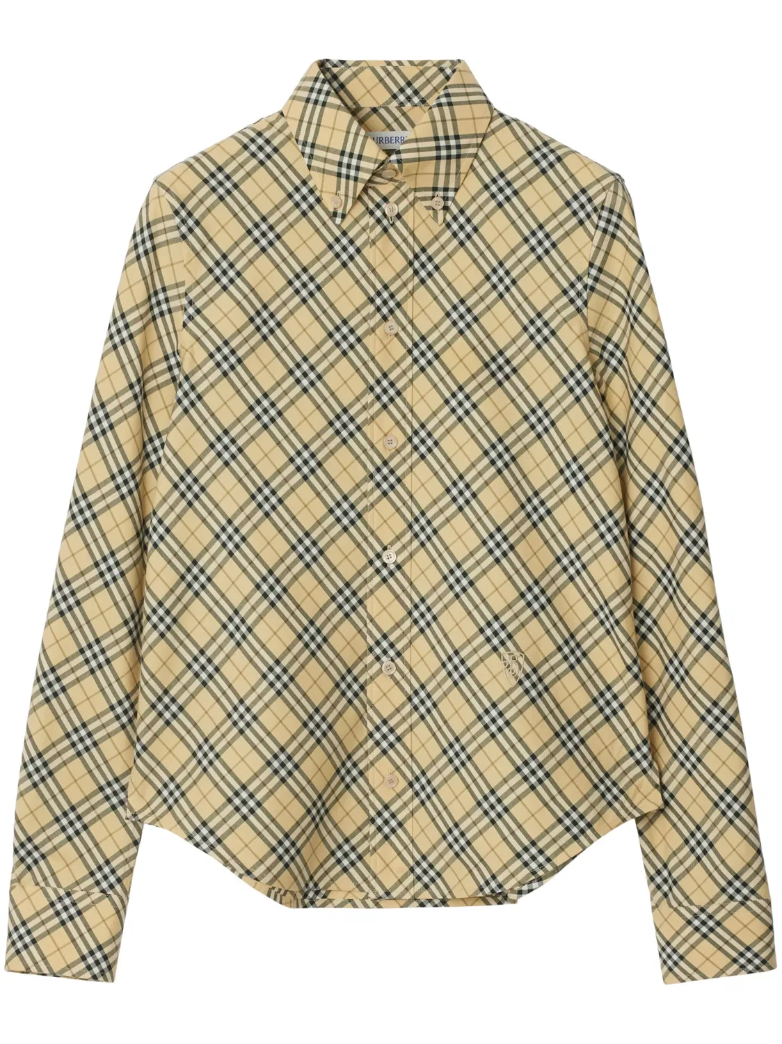 Рубашка в клетку из хлопка Burberry, нейтральный