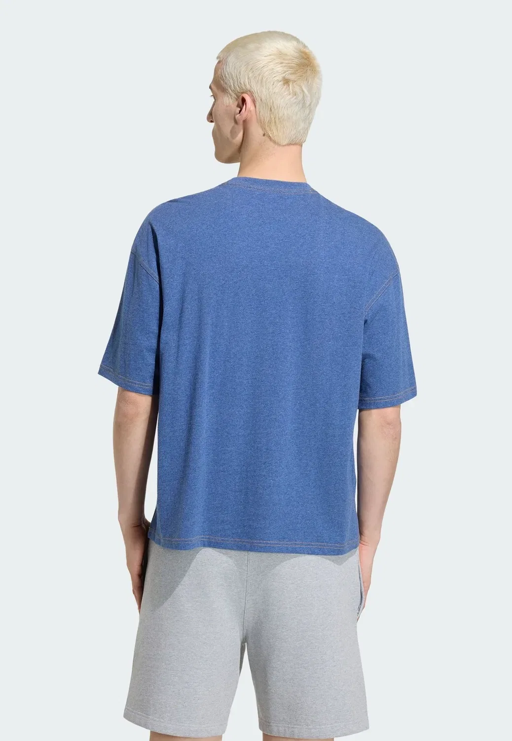 Футболка Ess с эффектом потертости - базовая футболка Adidas Originals, Crew Blue Mel — фото 2