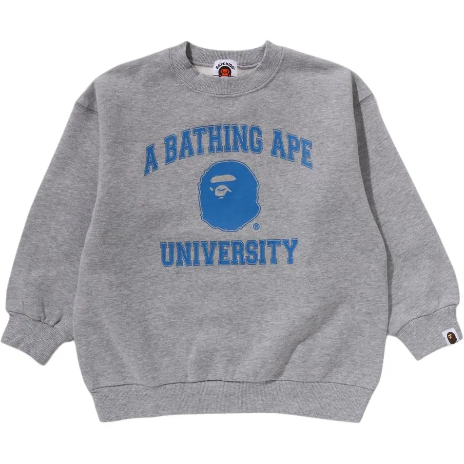 Детский свитшот с круглым вырезом, серый, A Bathing Ape