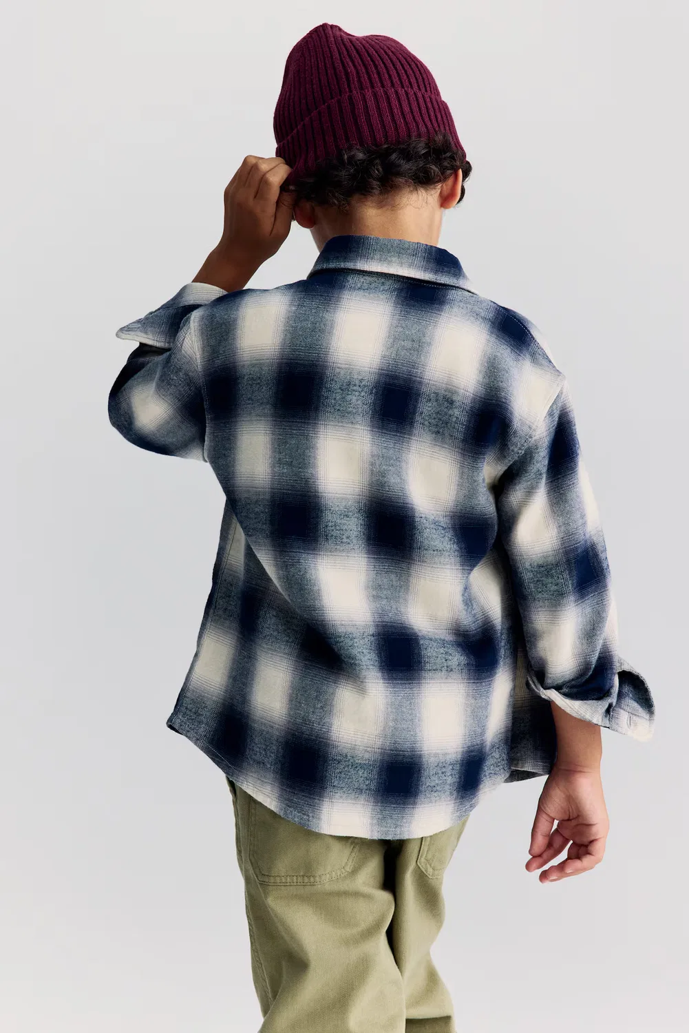 Рубашка из хлопчатобумажной фланели H&M, Grau/Kariert — фото 2