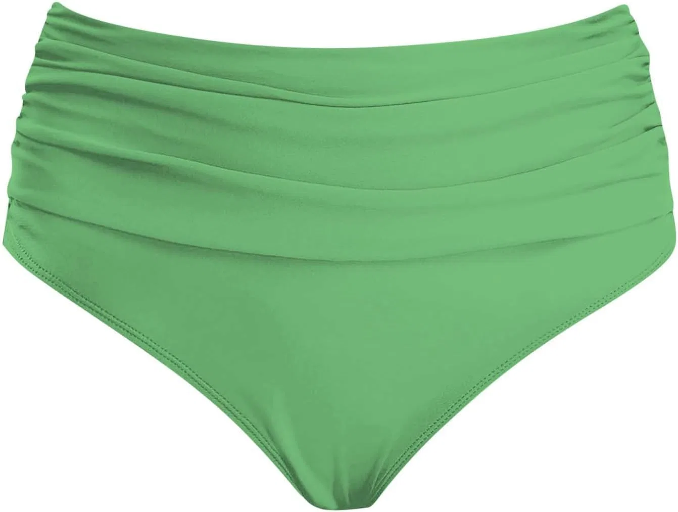 Женские высокие бикини с утяжкой живота и драпировкой, Green — фото 4