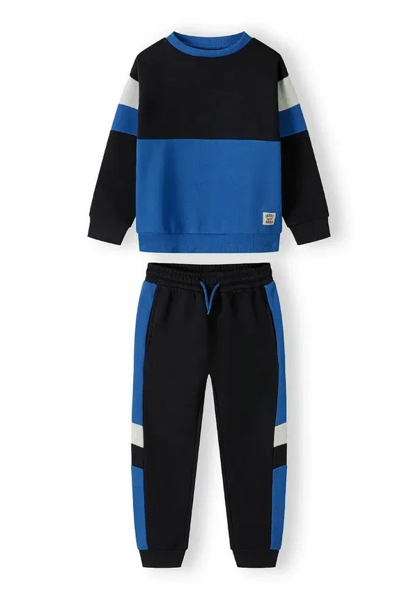 Комплект из кофты и брюк, хлопок с полиэстером, Colourblock long sleeve set, Minoti, темно-синий/Blue — фото 2