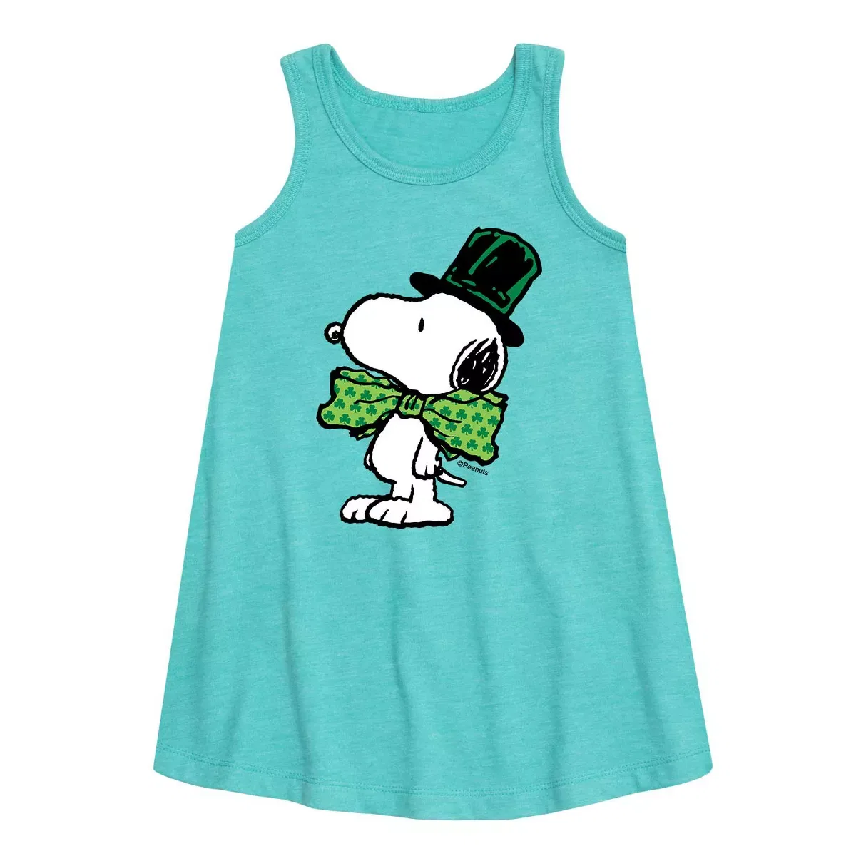 Детское платье-трапеция без рукавов Peanuts St Paddy's Bowtie, Turquoise