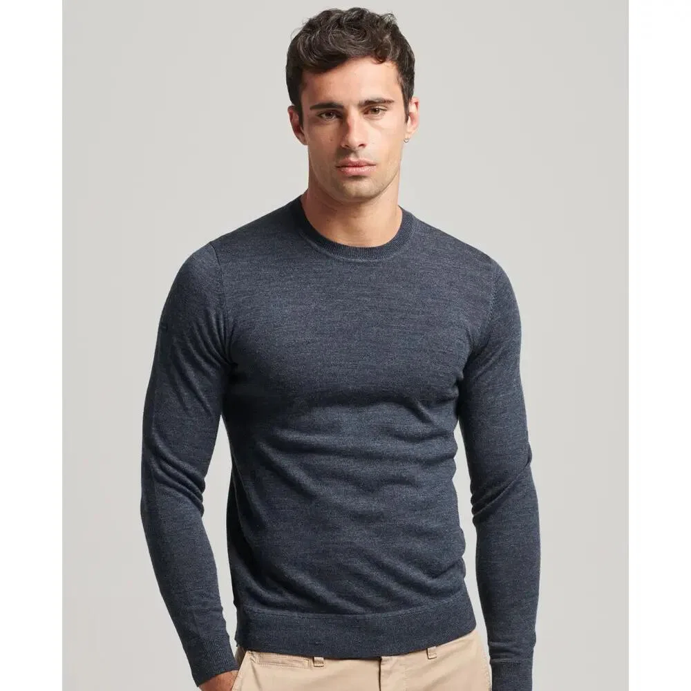Мужской свитер из мериносовой шерсти Superdry, Цвет: BLAU — фото 2