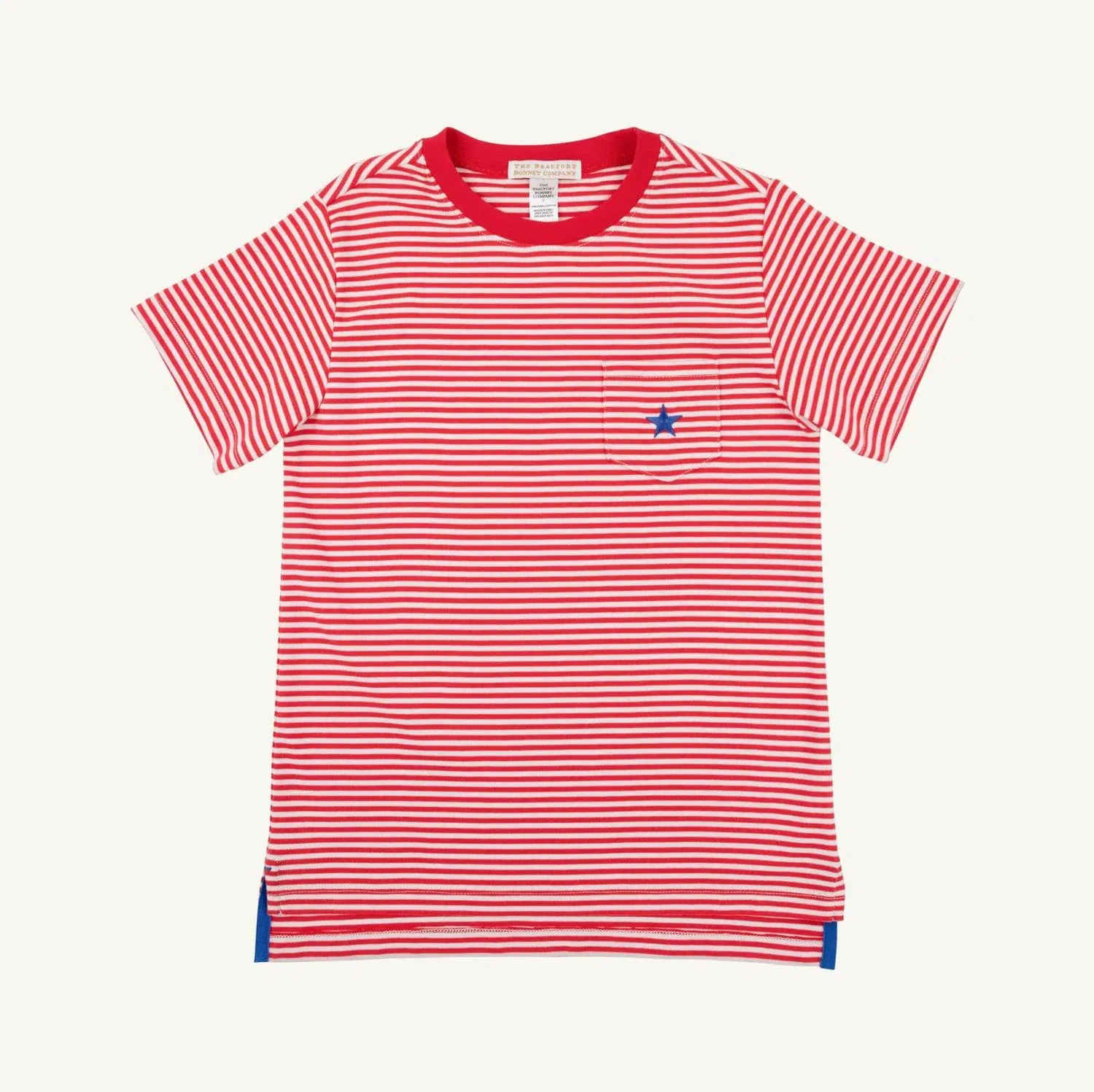Детская футболка для мальчиков с коротким рукавом из хлопка пима Richmond Red Stripe The Beaufort Bonnet Company, Richmond Red Stripe