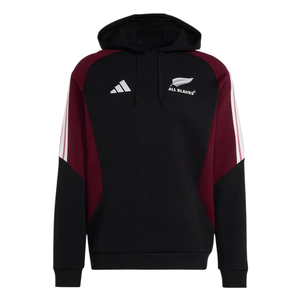 Мужская толстовка с капюшоном All Black/Burgundy Adidas, All Black/Burgundy
