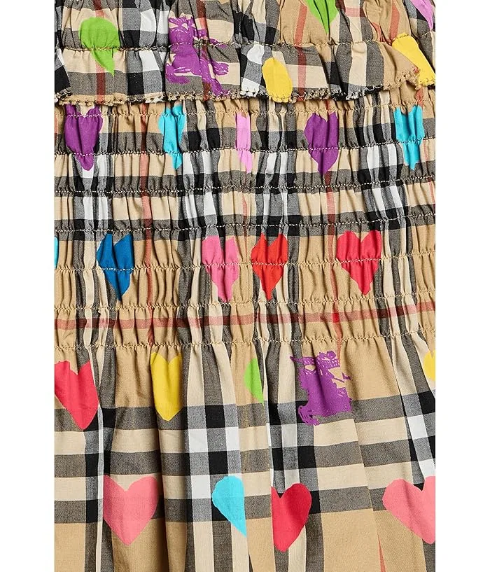 Юбка с принтом Burberry Kids Ama Check Heart, Sand IP Pattern — фото 3