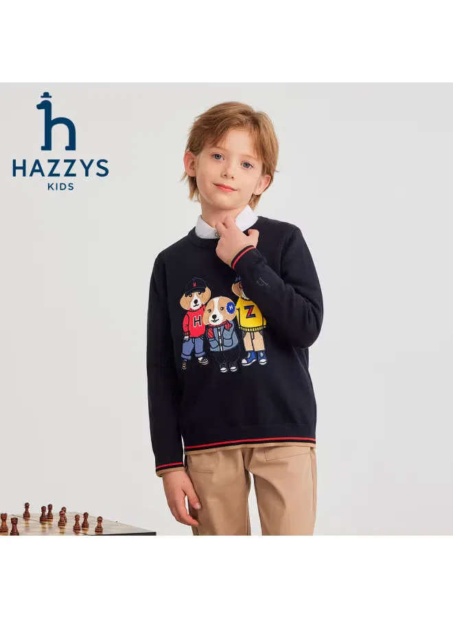 Пуловер детский вязаный с принтом золотая пальма Hazzys