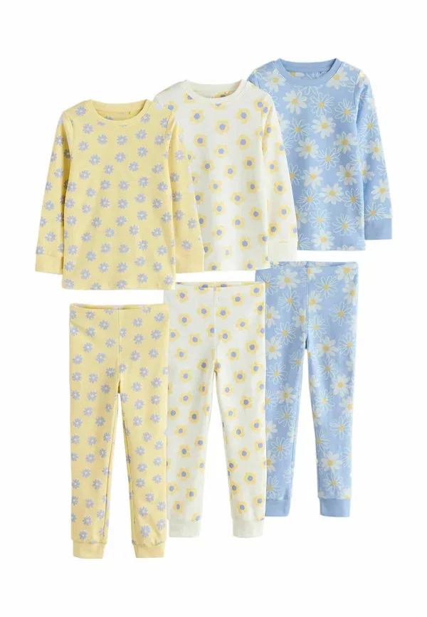 Пижамный комплект из 3 предметов, хлопок, Regular fit, Snuggle, Next, Yellow, Daisy, желтый/голубой — фото 3