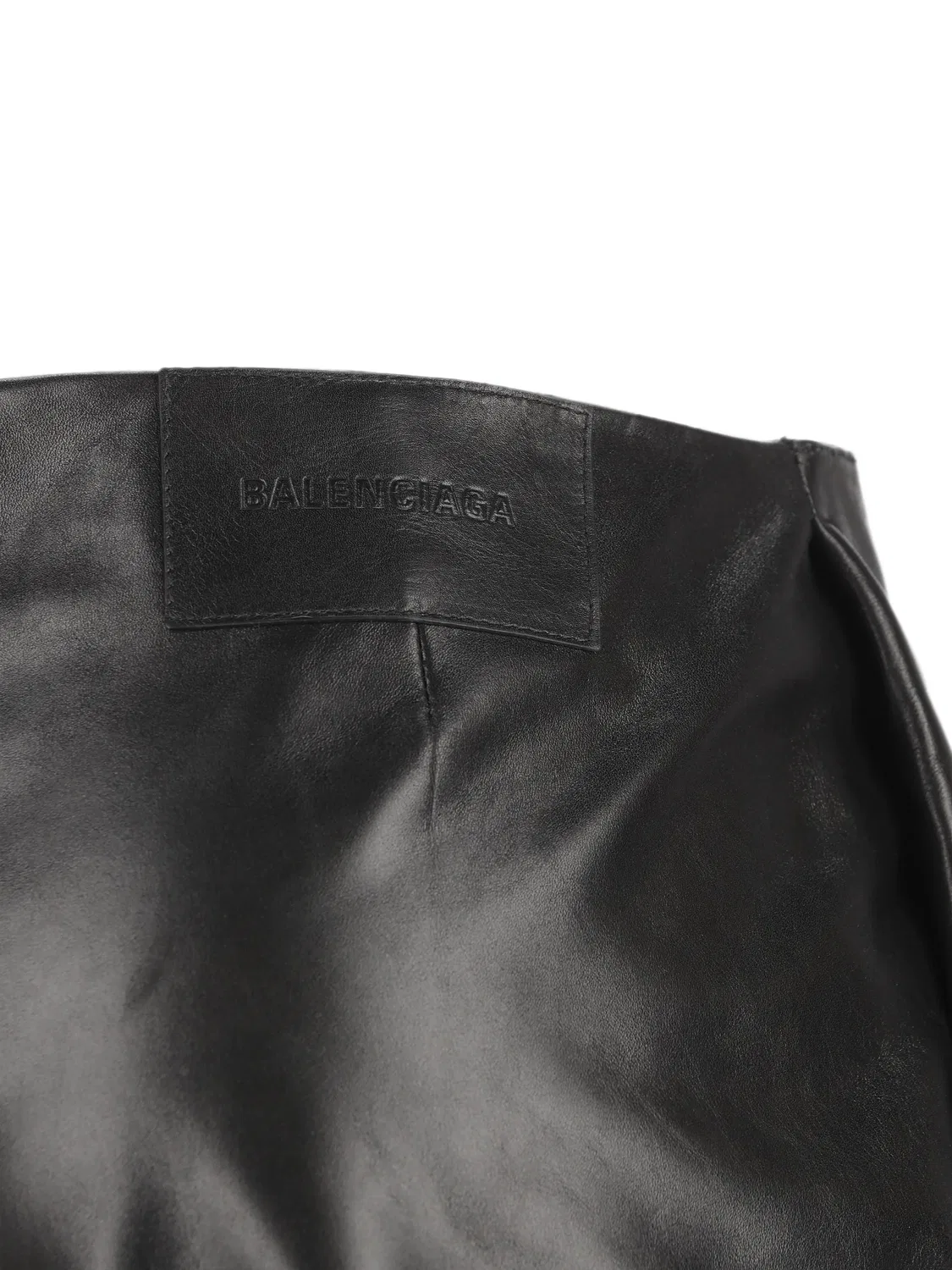 Кожаная юбка с крючковой застежкой Balenciaga, черный — фото 2