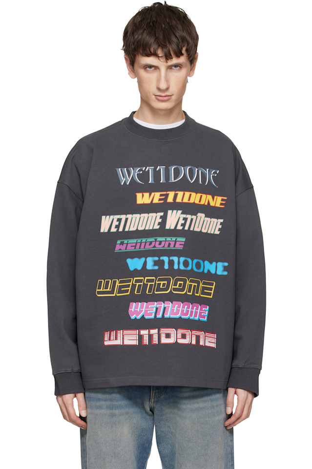 

We11Done Серая толстовка с логотипом спереди