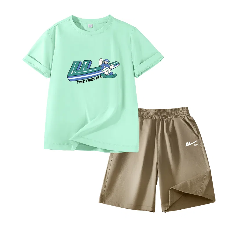 Детский спортивный комплект с принтом Aqua Green/H Green Track-Khaki/H Silicone Huili White K WARRIOR