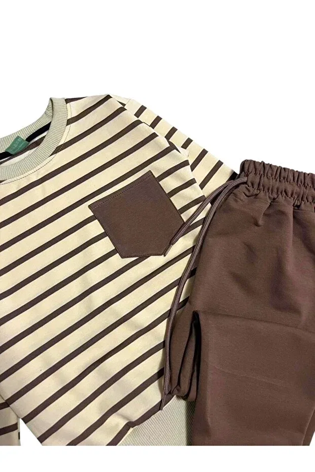Детский спортивный комплект для мальчиков из хлопка с длинным рукавом Fil Kids, Beige — фото 3