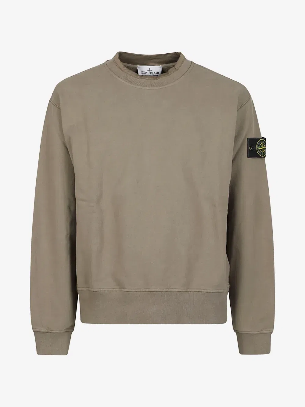 Свитшот из органического хлопка с начесом Stone Island, зеленый