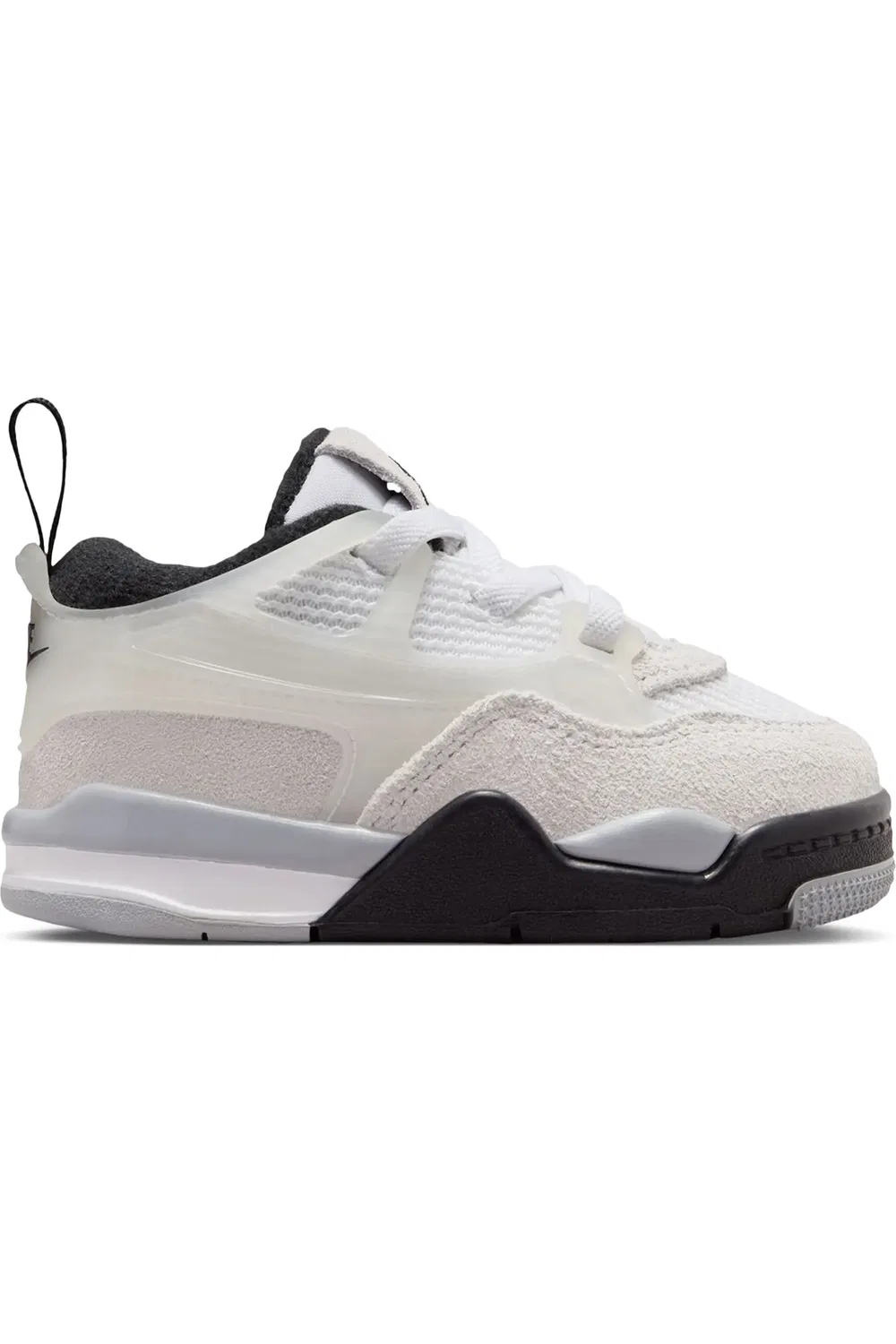 Детские кроссовки на шнуровке Air Jordan 4 RM Jordan, White/Black/Infrared/Grey — фото 2