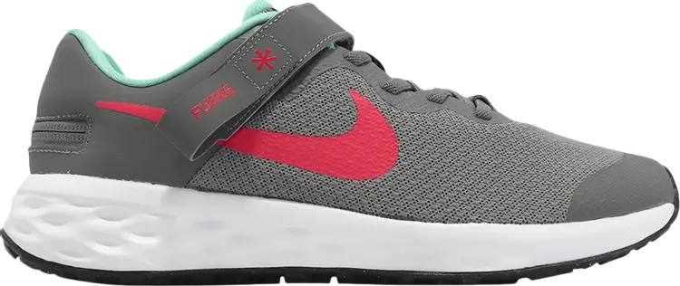 

Кроссовки Nike Revolution 6 FlyEase GS 'Smoke Grey Siren Red', серый