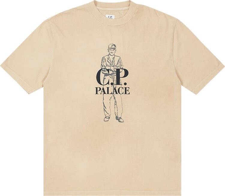 

Футболка Palace x C.P. Company Logo T-Shirt 'Stone', загар