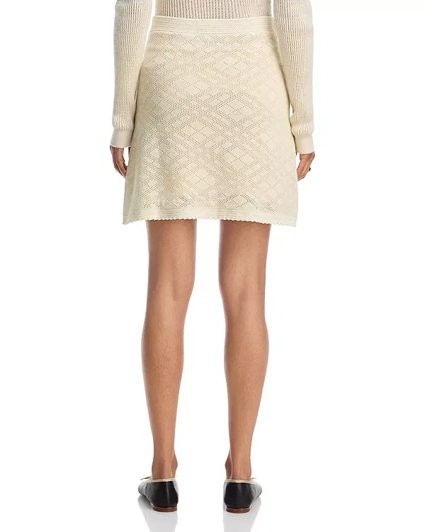 Женская вязаная юбка с принтом Prue Knit Skirt Burberry, Ceramic White — фото 3