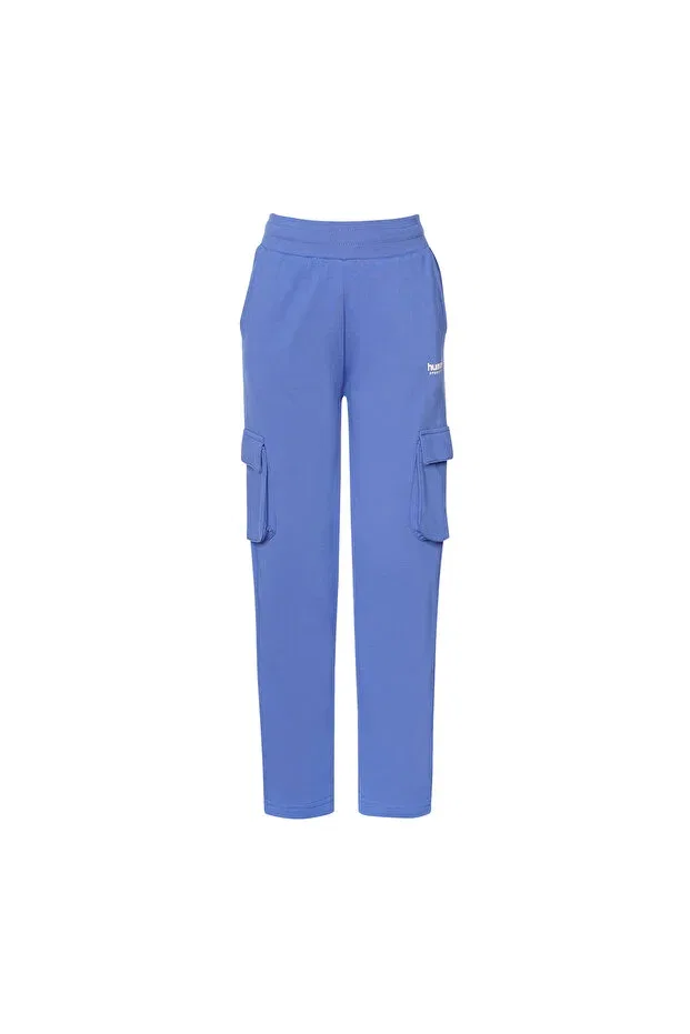 Детские спортивные штаны для девочек зауженные Nalu Hummel, Blue — фото 2