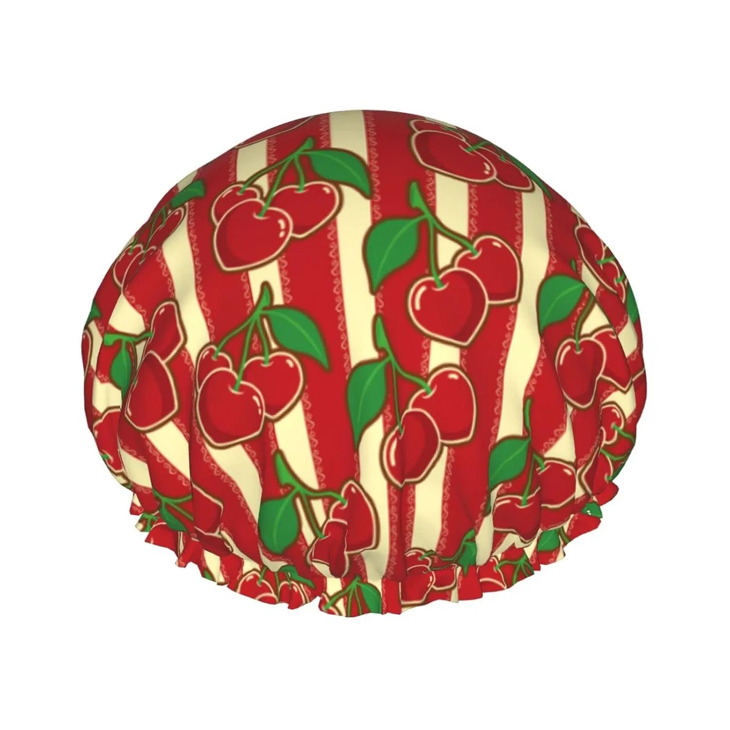 Шапочка для душаs, Reusable Waterproof, Double Layers, Oudrspo, Red Cherry