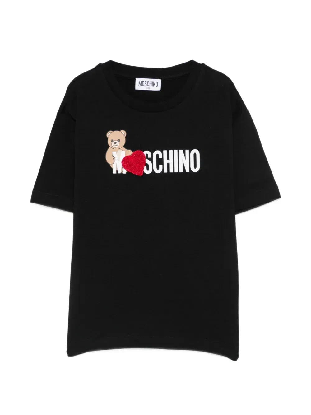 Футболка с нашивкой в форме сердца Moschino Kids, черный