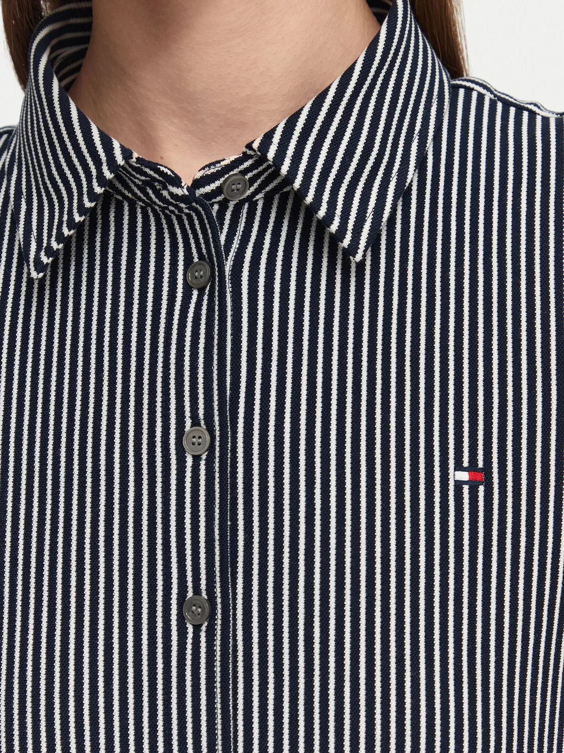 Женская рубашка приталенного кроя Tommy Hilfiger, темно-синий — фото 4