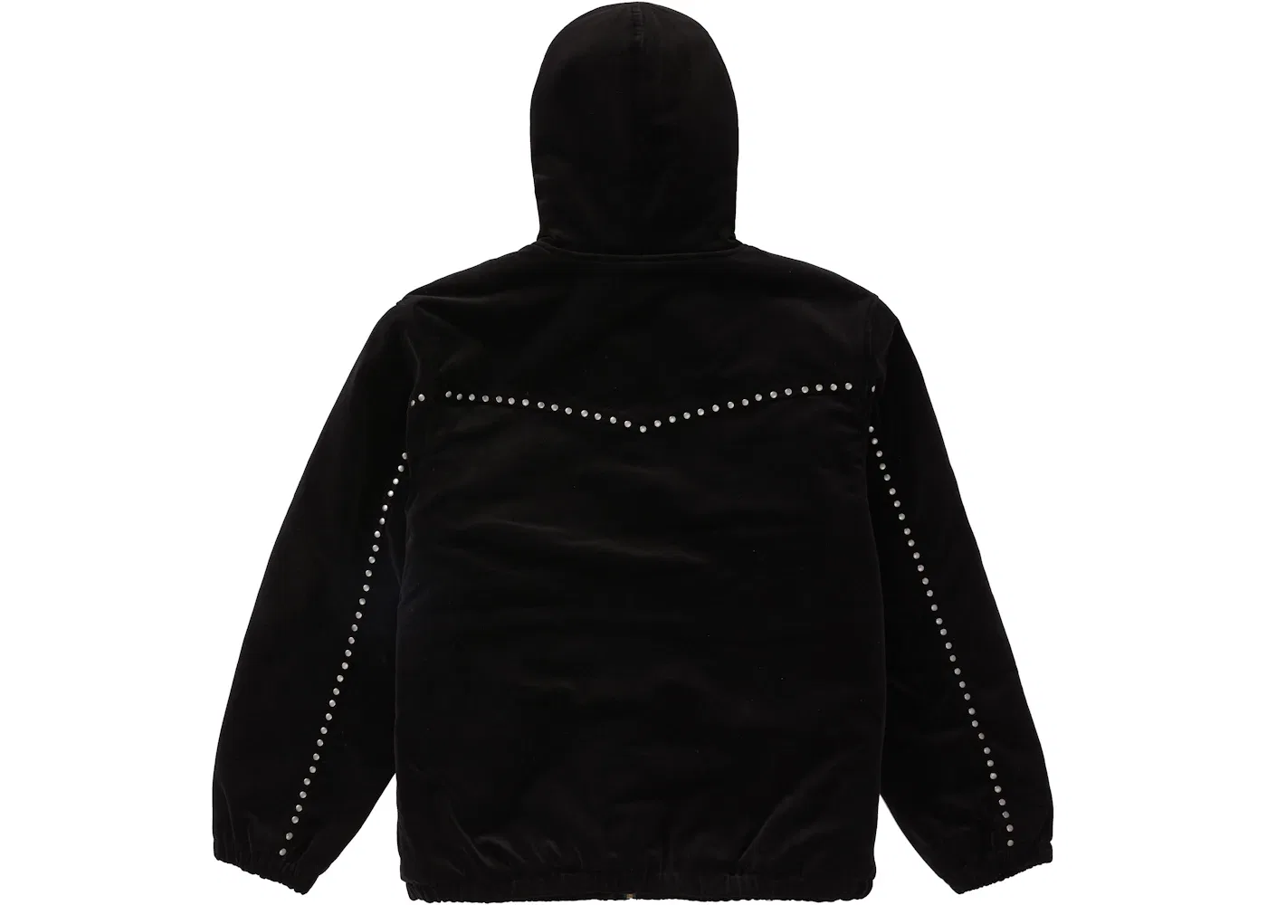 Мужская куртка из вельвета с капюшоном и стразами Supreme, Black — фото 3