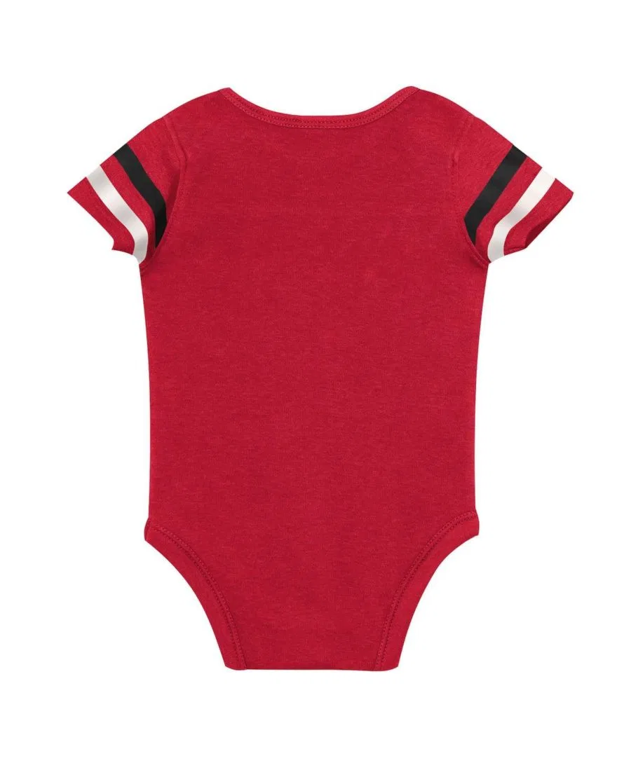 Комплект боди, слюнявчика и пинеток с принтом Tampa Bay Buccaneers Outerstuff, Cream Red — фото 4