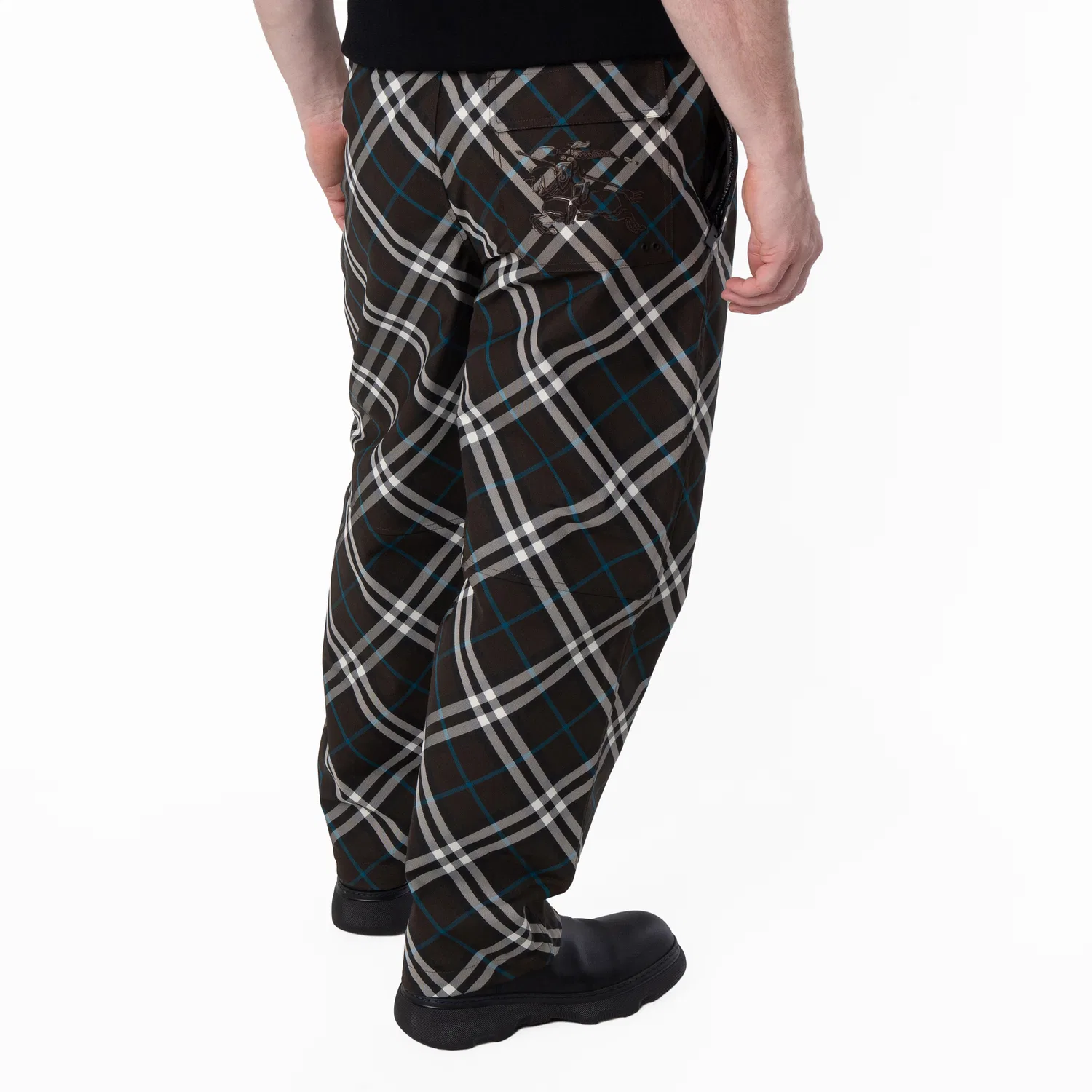 Брюки из твила с принтом Check Print Twill Trousers Burberry, Snug Ip Check — фото 4
