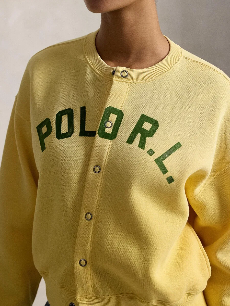 Худи на молнии Polo Ralph Lauren светло-желтого цвета — фото 2