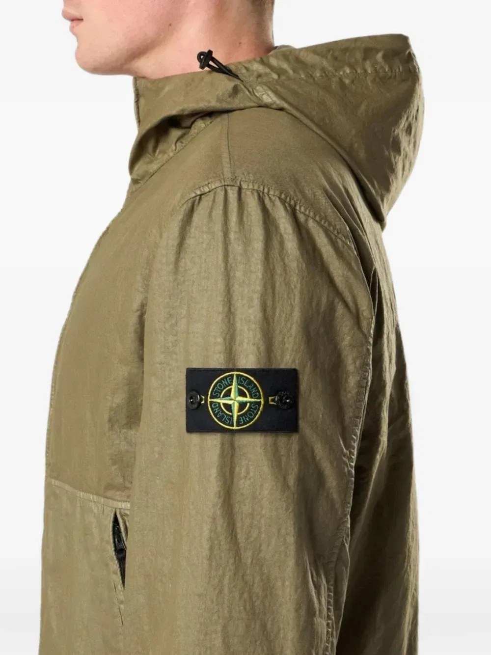 Куртка Stone Island 4100053 из нейлона Panama-TC с эффектом под органику, зеленый — фото 4