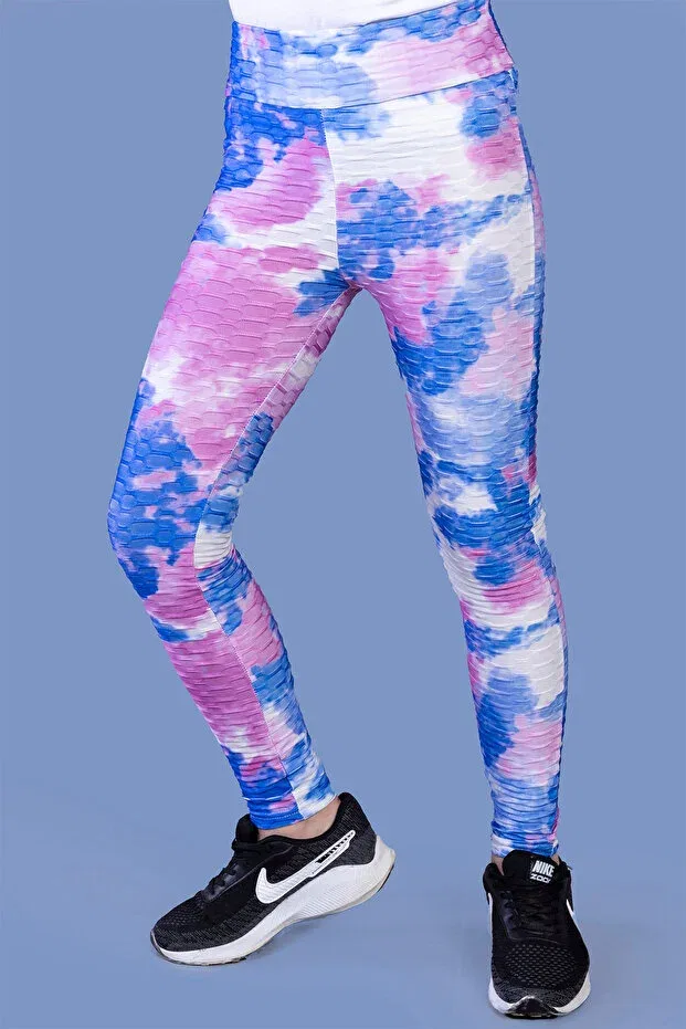 Детские леггинсы для девочек с принтом Tie Dye Patterned Toontoy, Purple
