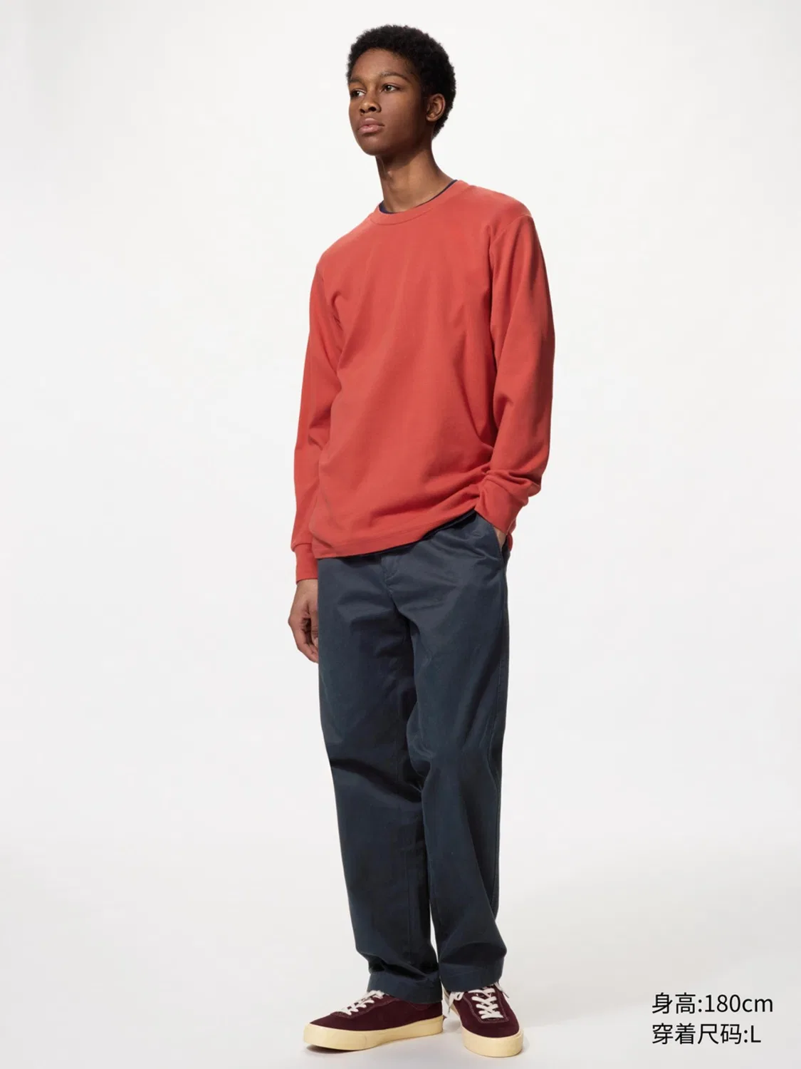 Лонгслив мягкий с круглым вырезом Uniqlo, темно-серый — фото 2