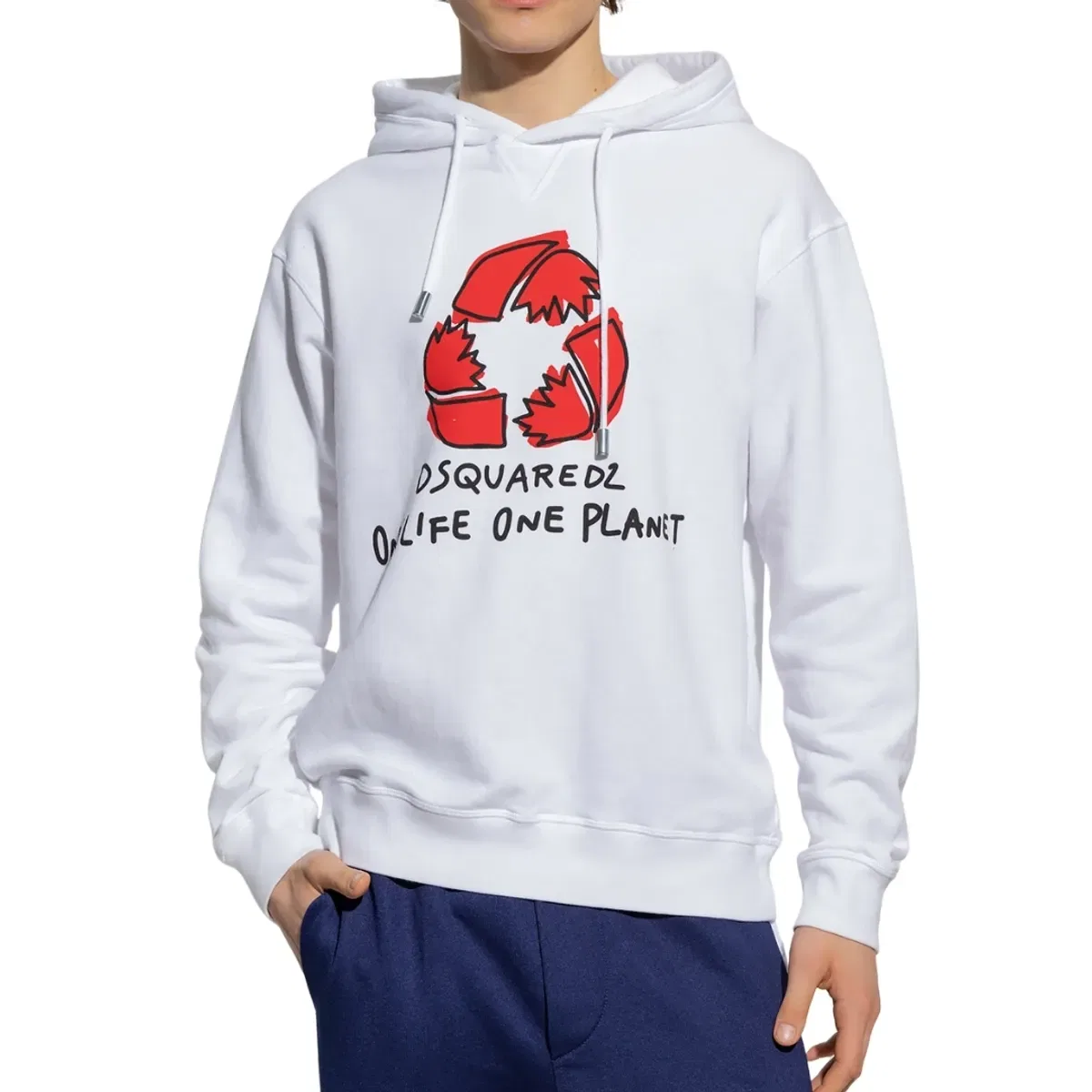 Худи с принтом One Life One Planet Dsquared2, White — фото 3