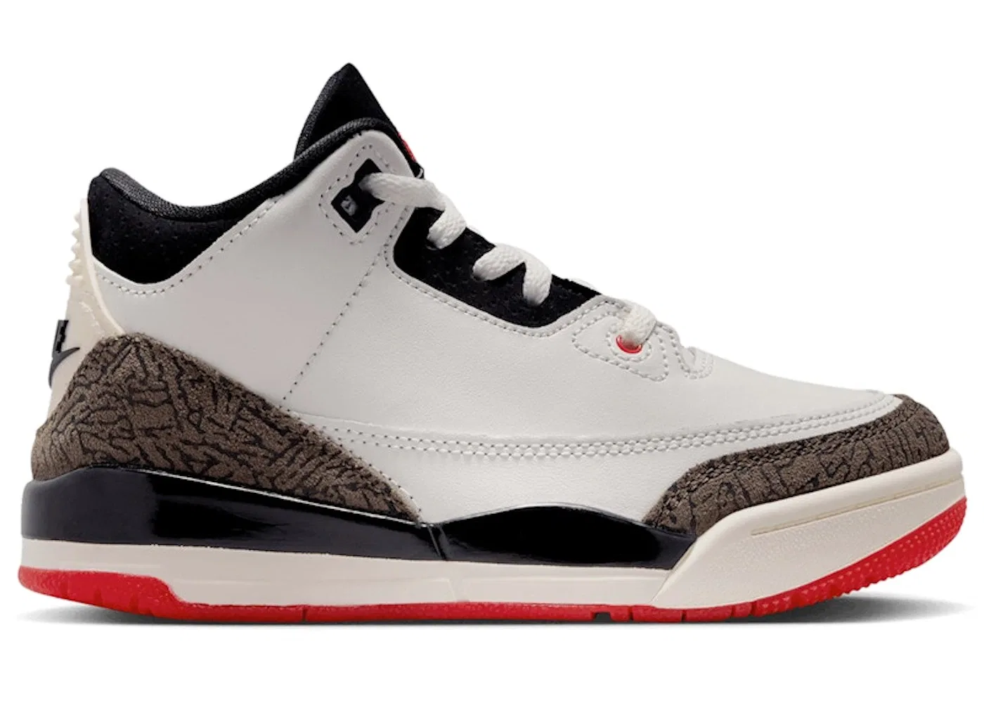 Детские кроссовки Lifestyle с принтом слоновьей кожи Jordan 3 Retro World's Best Dad, Sail/Black/University Red/Pale Ivory/Palomino