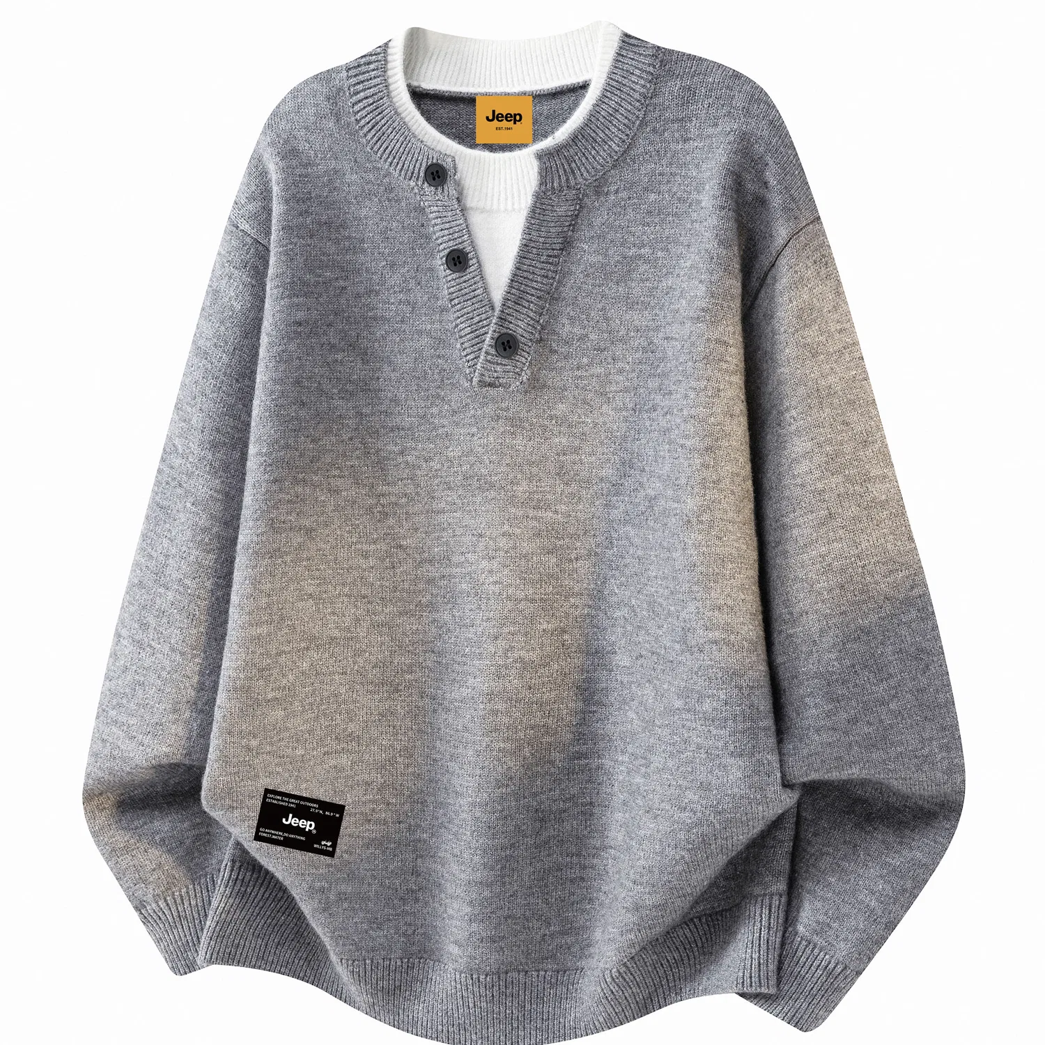 Детский свитер с воротником Henry Jeep, Medium Heather Gray
