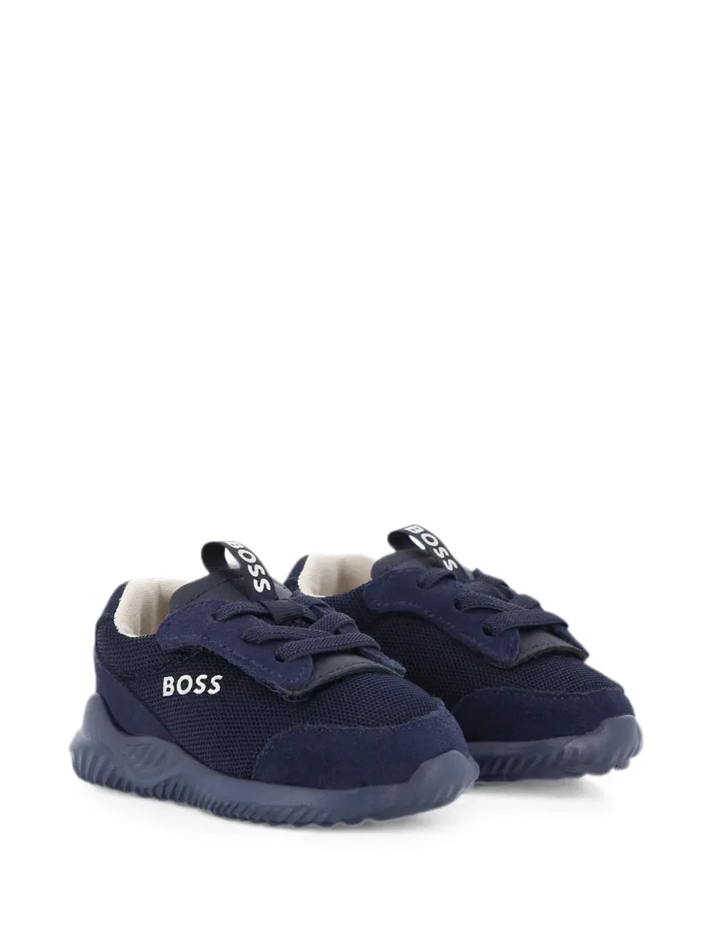Кроссовки с панелями и логотипом Boss Kidswear, синий
