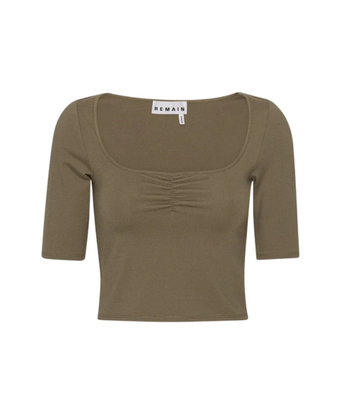 

Укороченный балетный топ цвета грецкого ореха Remain Birger Christensen, коричневый