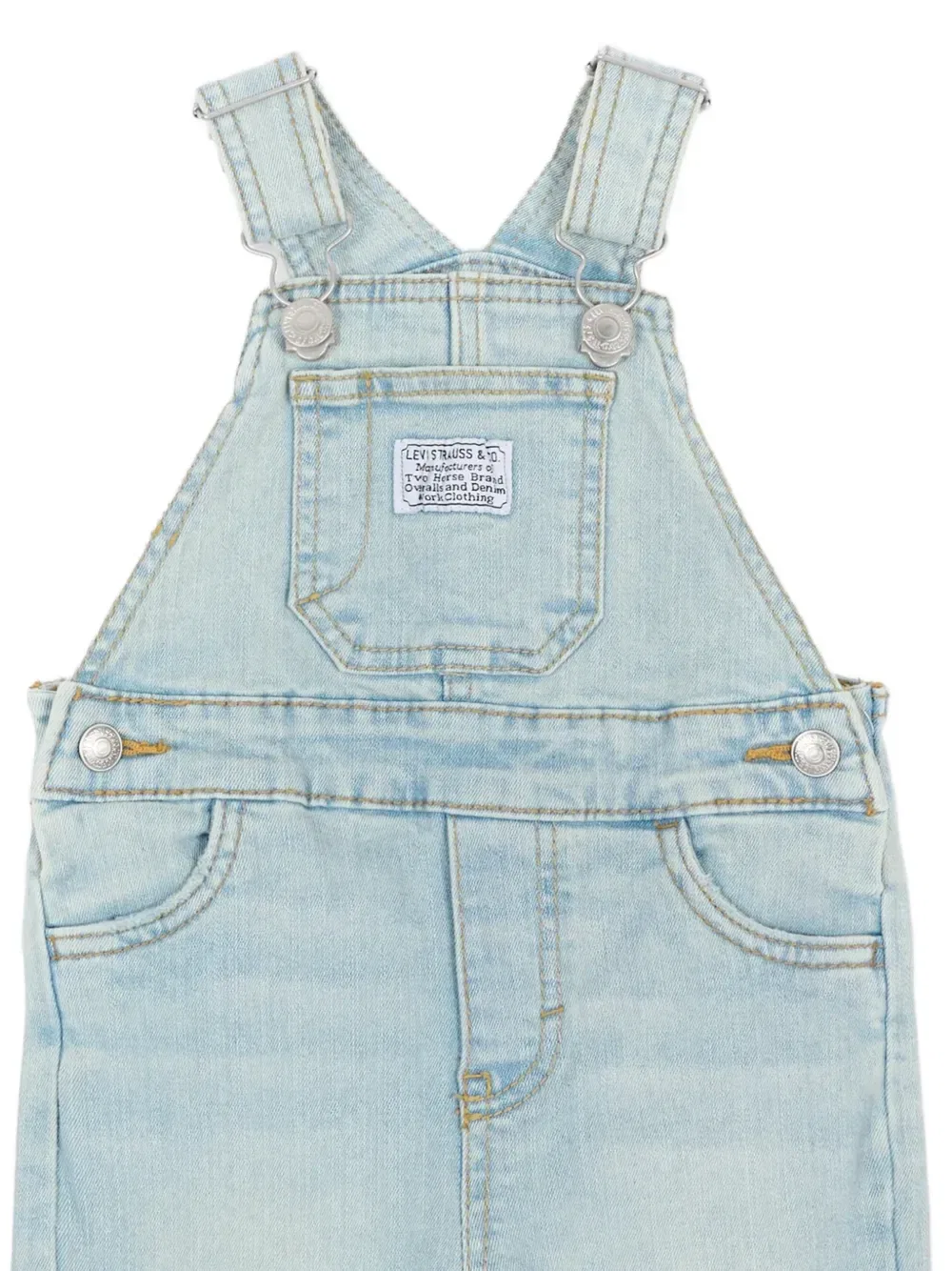Джинсовый комбинезон с нашивкой-логотипом Levi's Kids, синий — фото 3