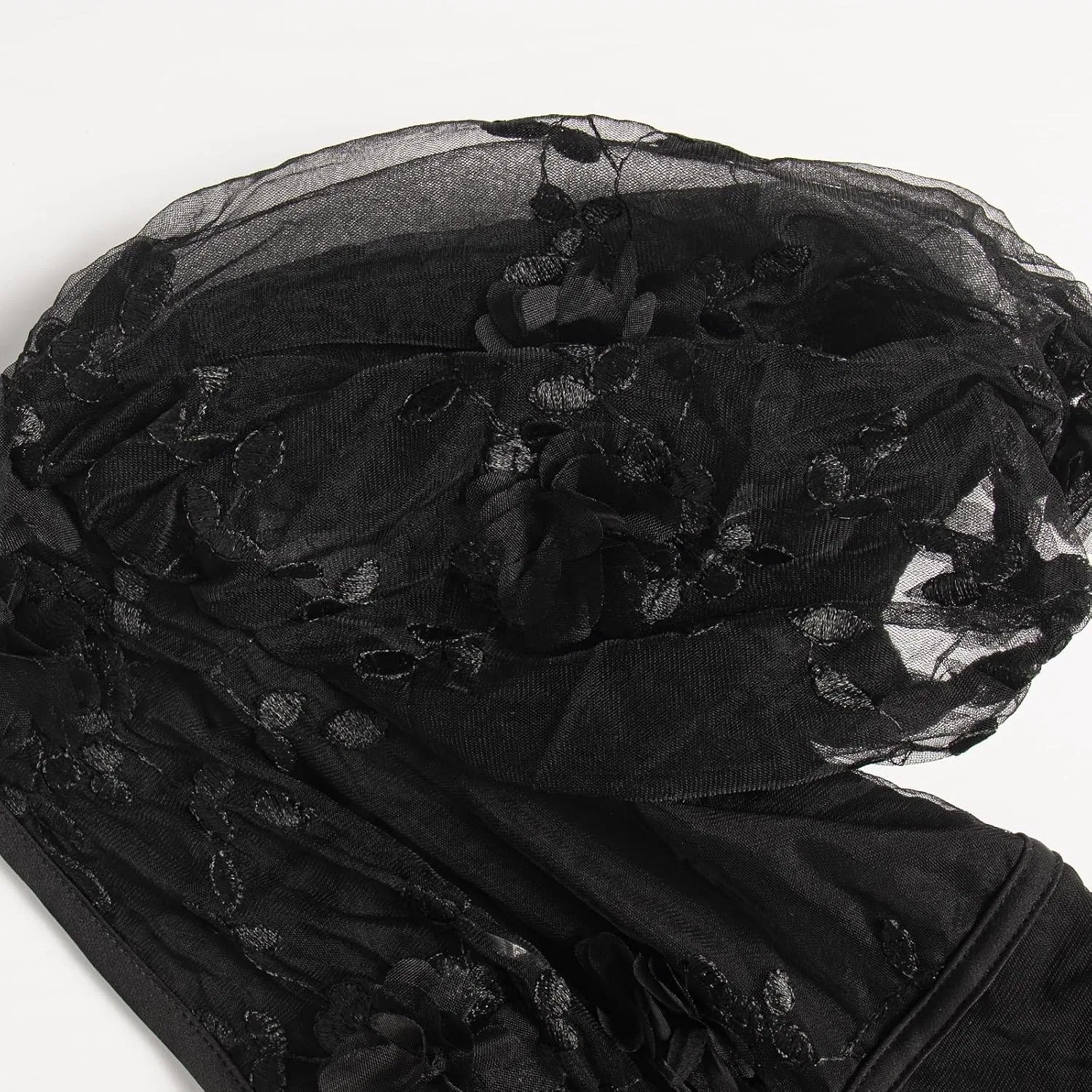 Женское коктейльное платье с цветочными аппликациями, Black — фото 4
