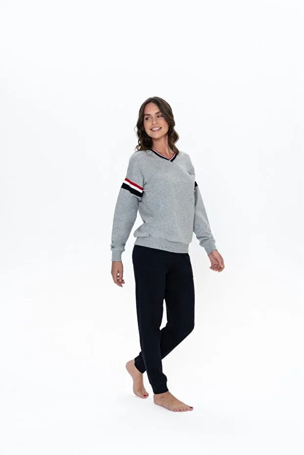 Женский комплект пижам с длинным рукавом U.S. Polo Assn., Gray — фото 2